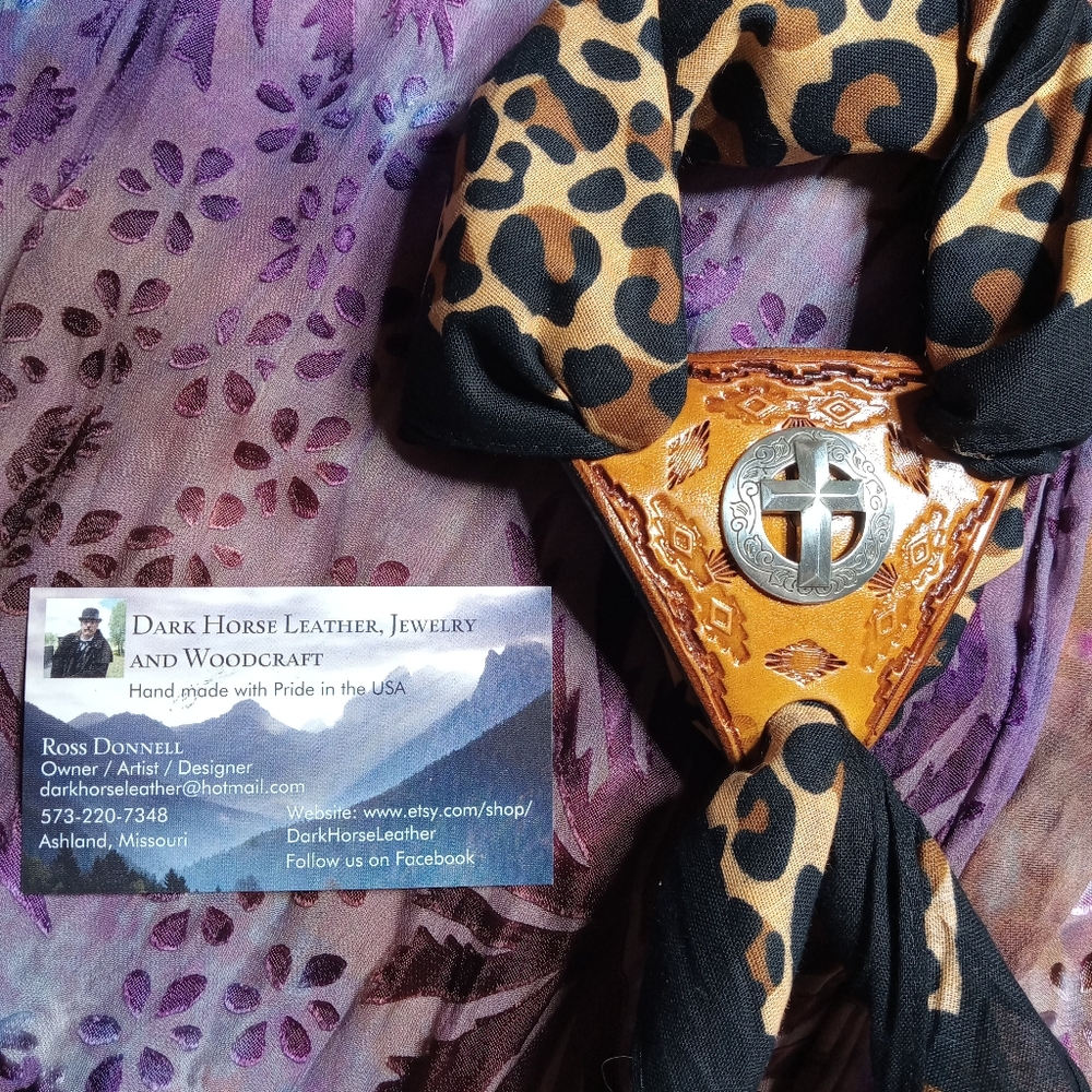 Southwestern Leather Scarf Slide